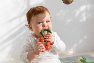 Oli&Carol Tomato Teething Rattle made of Rubber for 0 m+ 1pcs