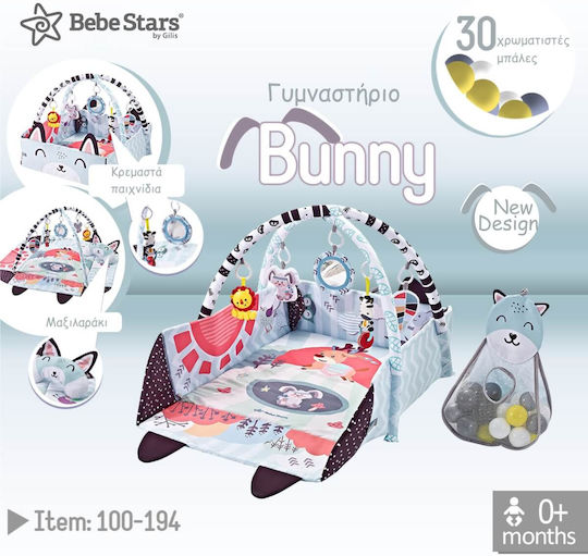 Bebe Stars Activity Playmat Bunny Multicolour for 0+ months (LxW) 110x53cm
