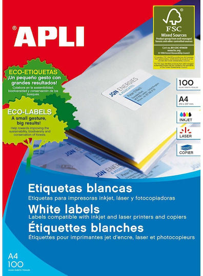 Apli Small Adhesive Labels in White Color 70x50.8mm