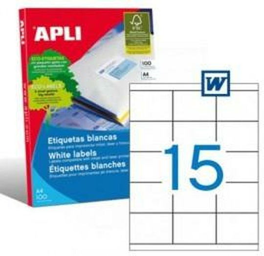 Apli Small Adhesive Labels in White Color 70x50.8mm
