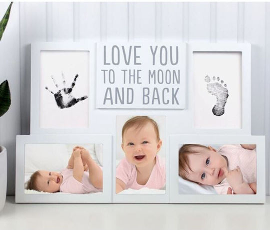 Pearhead Baby Imprint Frame Love You to the Moon and Back made of Wood