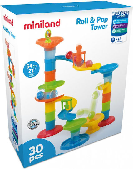Miniland Plastic Construction Toy Roll And Pop Tower