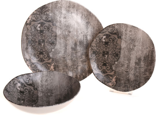 Marva Tunisia Plate Shallow Ceramic Brown with Diameter 26cm