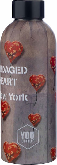 Graffiti Banksy's Bottle Thermos Stainless Steel 500ml Bandaged Heart