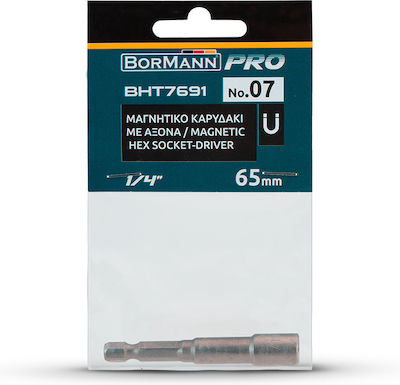 Bormann BHT7691 Magnetic Căpăcel Hexagonal cu Patrat de Prindere HEX Diametru 7mm 1buc