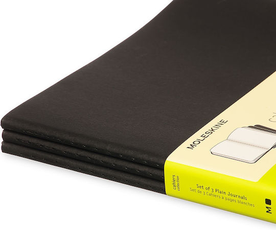 Moleskine Cahier Σετ 3 Σημειωματάρια Bullet 60 Φύλλων με Λευκές Σελίδες Μαύρα
