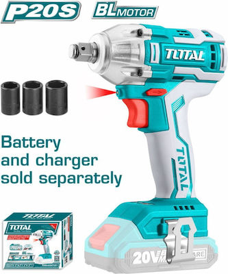 Total Impact Wrench Battery 20V Solo with Socket 1/2"