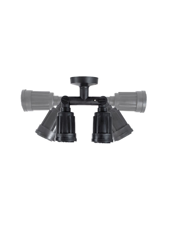 GloboStar Grasedo Waterproof Outdoor Ceiling Spot E27 in Black Color 61616