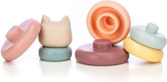 FreeOn Stacking Toy Tower Kitty made of Silicone for 0++ Months