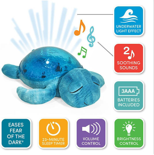 Cloud b Παιχνίδι Ύπνου Tranquil Turtle από Ύφασμα με Φως για Νεογέννητα