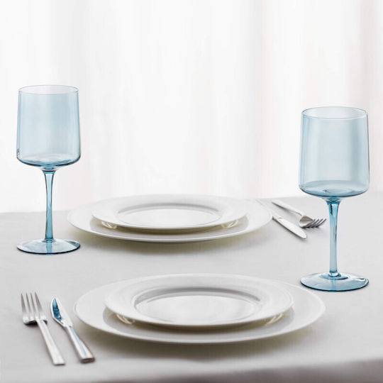 Navaris Set Glasses from Glass in Blue Colour Goblet 400ml 4 Pieces