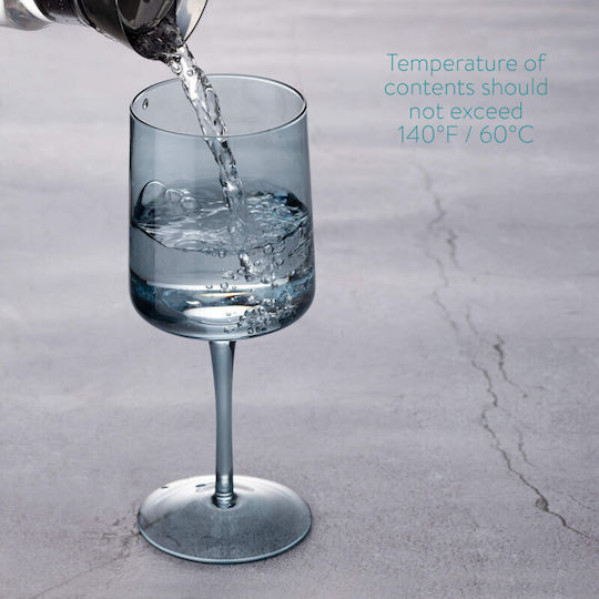 Navaris Set Glasses from Glass in Blue Colour Goblet 400ml 4 Pieces