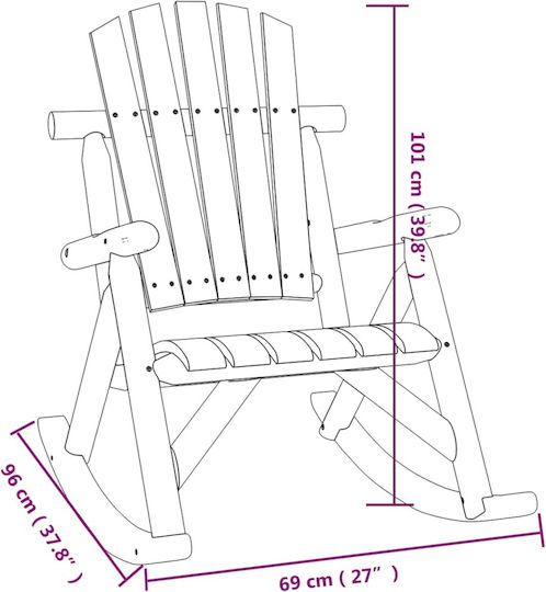 Schaukelstuhl Hölzernes Braun 1Stück 69x96x101cm.