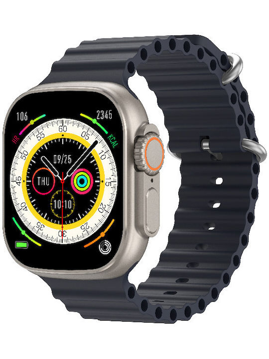 Riversong 8 Ultra Ceas inteligent cu pulsometru (Midnight Black / Orange Strap)