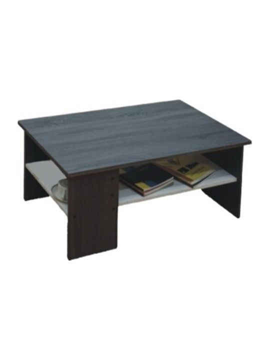Velco Rechteckiger Zentral Kaffeetisch aus Holz Schwarz M100xL48xH42cm