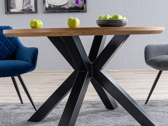 Ritmo Masă Rotundă Pentru Bucătărie Din Lemn Cu Ramă Metalică 120x120x75cm