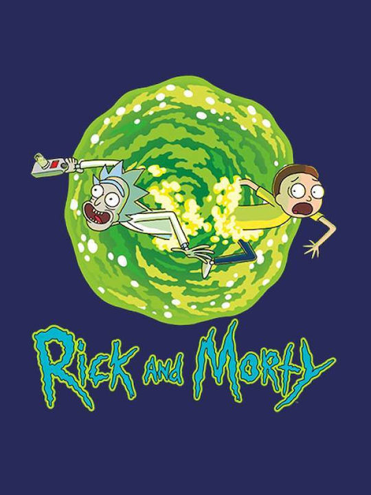 Takeposition T-shirt Rick And Morty σε Navy Μπλε χρώμα