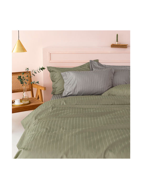 Palamaiki Sateen Riga Set of Pillowcases Oxford Green 52x75cm