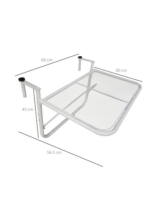 Tisch für kleine Außenbereiche Stabil Weiß 60x56.5x45cm