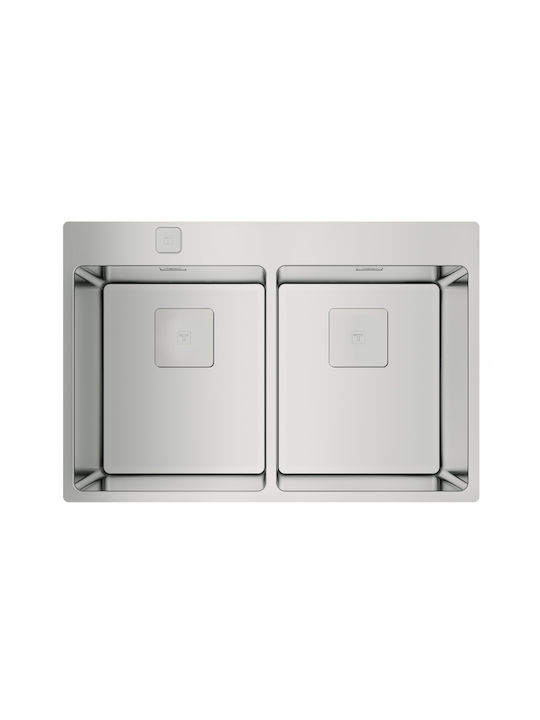 Teka ForLinea RS15 2B 740 Auto 115030011 Drop-In Sink Inox Satin W74xD50cm Silver