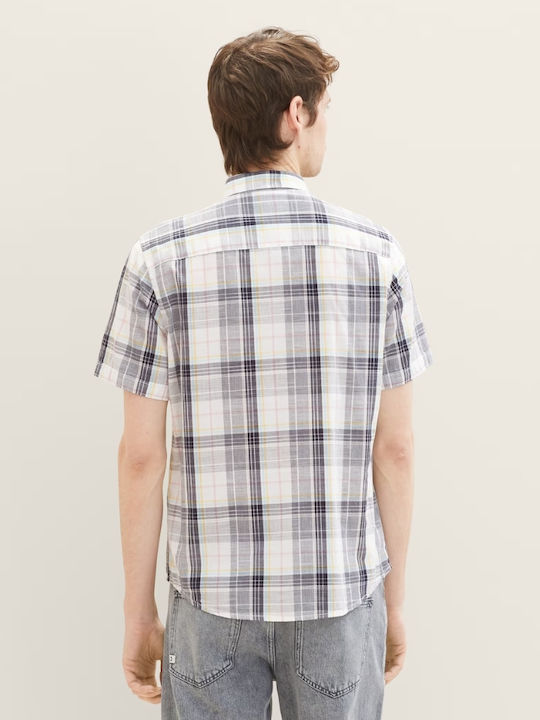 Tom Tailor Men's Shirt Short Sleeve Cotton Checked Multicolour