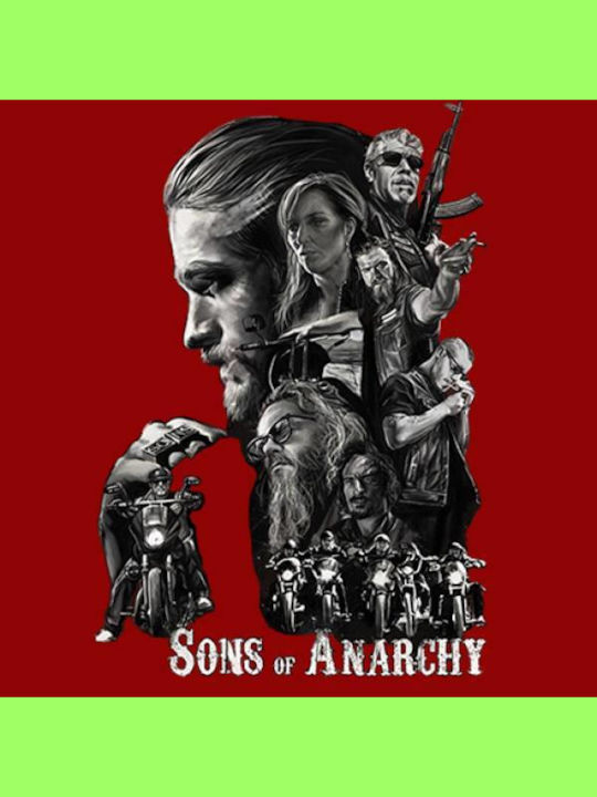 Takeposition Φούτερ με Κουκούλα Sons of Anarchy σε Κόκκινο χρώμα