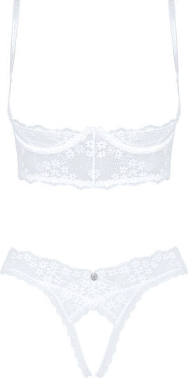 Obsessive Heavenlly Sexy Σετ Εσωρούχων με Δαντέλα Λευκό 2τμχ