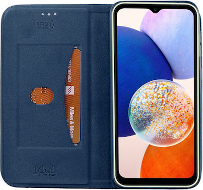 Idol 1991 Elite Anti-RFID Synthetic Leather Book Blue (Galaxy A14)