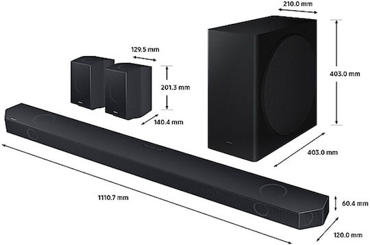 Samsung HW-Q930C Soundbar 540W 9.1.4 με Ασύρματο Subwoofer Μαύρο