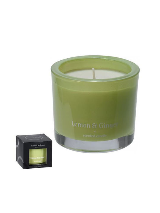 JK Home Decoration Lumânare Aromată Borcan cu Aromă Lămâie și ghimbir Verde 9x8buc 1buc