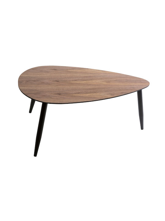 Oval Central Coffee Table A-S Mileo Wooden Brown 2 Pieces W98xL60xH48cm