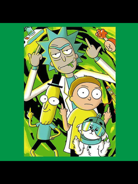 Takeposition T-shirt Rick And Morty σε Πράσινο χρώμα