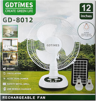 Ηλιακό σύστημα φωτισμού GDTimes GD-8012 με Ανεμιστήρα 12"
