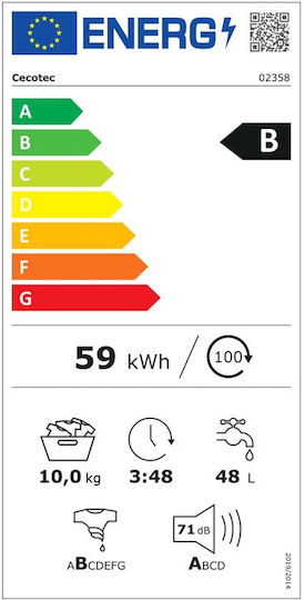 Cecotec Bolero DressCode 2000 Autodosis Dark Waschmaschine 10kg 1400 Umdrehungen Gray 02358