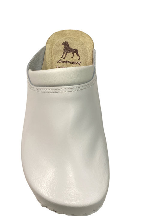 Boxer Leather Anatomic Clogs White