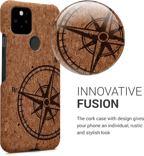 KWmobile Navigational Compass Back Cover Ξύλινο Καφέ (Google Pixel 5)