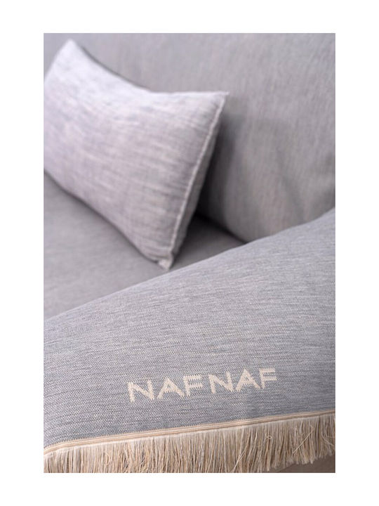 Naf Naf Throws & Couch Blankets Four-Seater Sofa Throw Chenille 180x350cm Gray