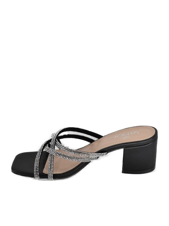 Sandale cu strasuri Negre