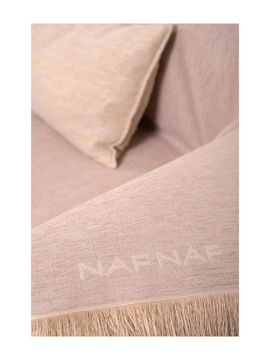 Naf Naf Four-Seater Sofa Throw Chenille 180x350cm Beige