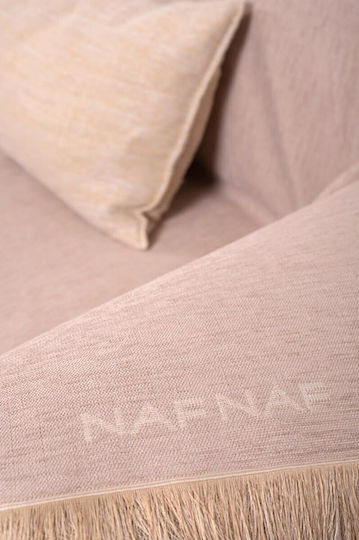 Naf Naf Four-Seater Sofa Throw Chenille 180x350cm Beige