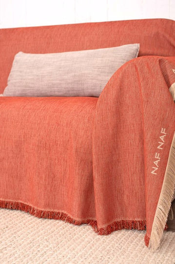 Naf Naf 358-71 Armchair Throw Chenille 180x180cm Terra
