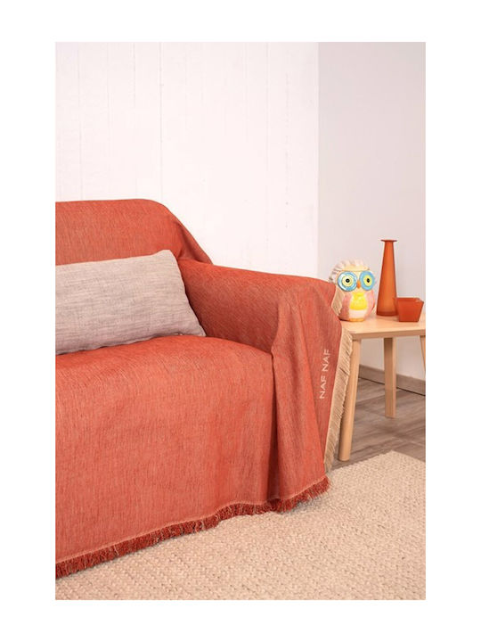 Naf Naf Four-Seater Sofa Throw Chenille 180x350cm Terra