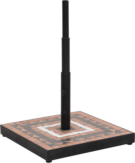 vidaXL Stand de umbrelă din Metal Terracotta / White 40x40x28cm