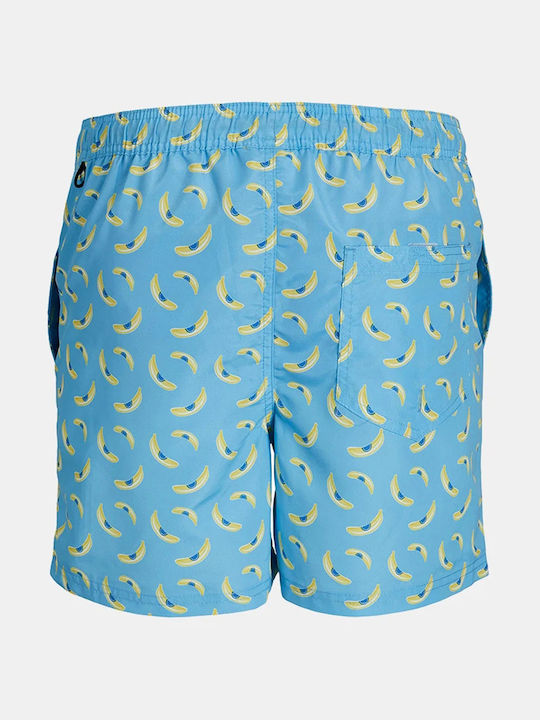 Jack & Jones Men's Swimwear Shorts Light Blue with Patterns