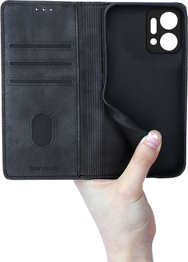 Sonique Buchen Sie Synthetisches Leder / Kunststoff / Silikon Schwarz (Honor X7a)