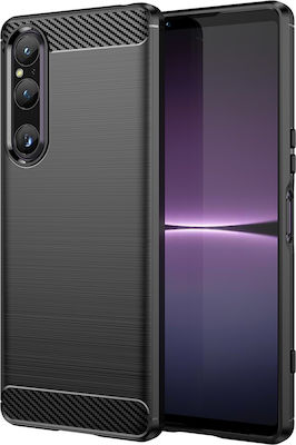 Hurtel Carbon Back Cover Σιλικόνης Ανθεκτική Μαύρο (Xperia 1 IV)