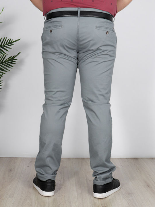 Double Men's Trousers Chino Elastic Gray