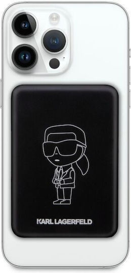 Karl Lagerfeld Ikonik Magsafe MagSafe Power Bank 3000mAh 5W with USB-C Port Black