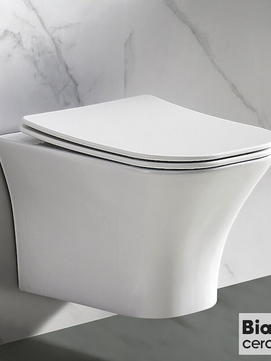 Bianco Ceramica Bakelite Soft Close Toilet Slim Seat White Delia 42.5cm Bianco Ceramica Bakelite Soft Close Toilet Slim Seat White Delia 42.5cm