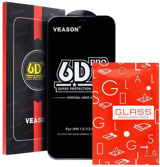 6D Pro Veason Full Face Tempered Glass Black (iPhone 14 Pro Max)
